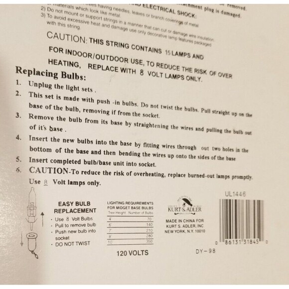 Kurt S. Adler Vintage Happy Birthday Blow Mold String Light Set 3" Tall Letters - Picture 4 of 4